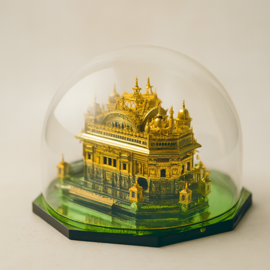 Golden Temple Glass Dome Showpiece
