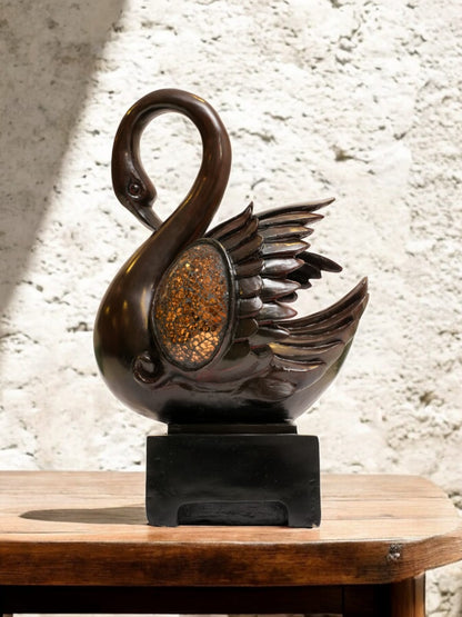 Handcrafted Wooden Swan Showpiece