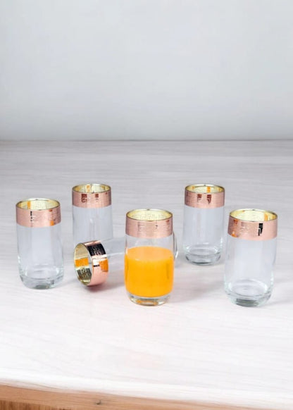 Set of 6 Starlyte Gold Rimmed Highballs 340ML