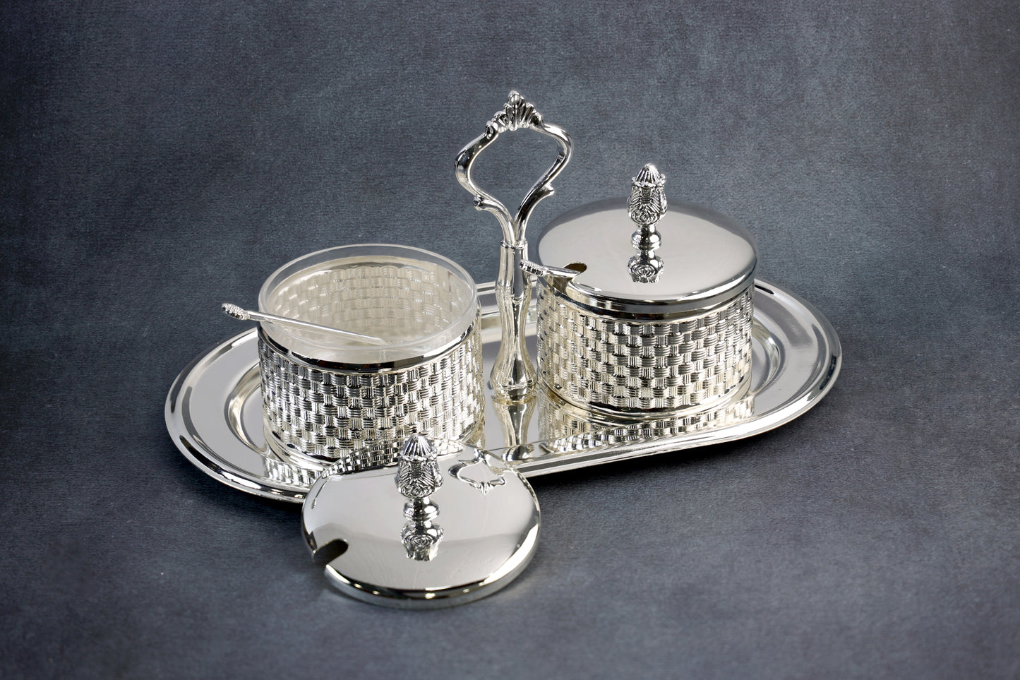 TIMELESS ELEGANCE SILVER CONDIMENT SET