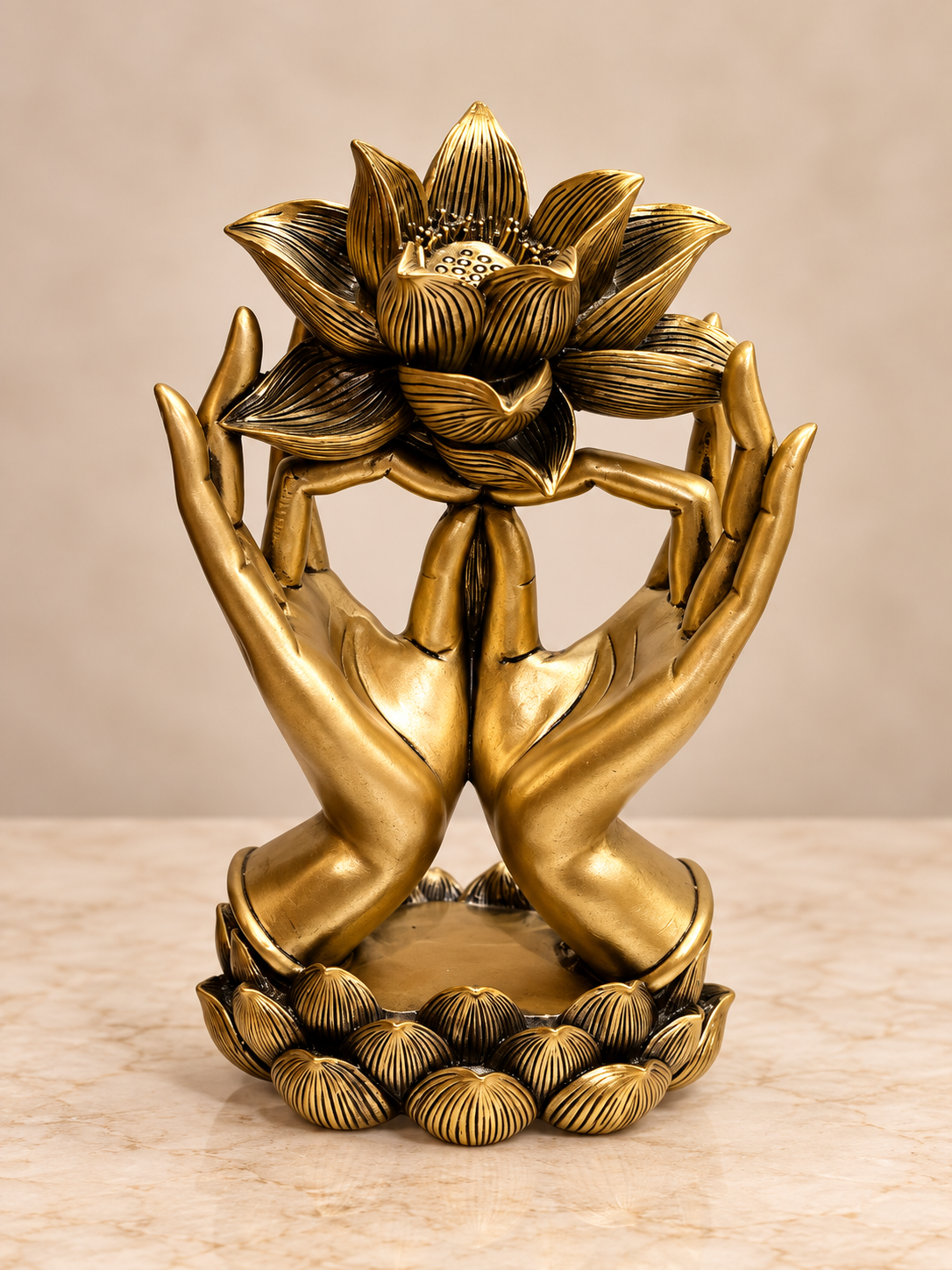 Lotus Divine Hands Decorative Sculpture