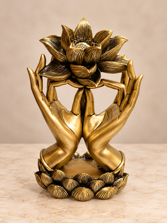 Lotus Divine Hands Decorative Sculpture
