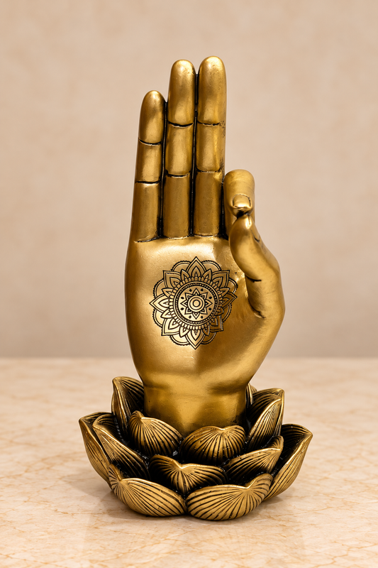 Luxury Lotus Hand Decorative Showpiece