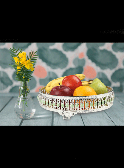 Round Metal Snack Fruit Serving Tray