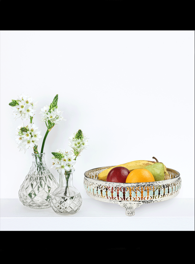 Round Metal Snack Fruit Serving Tray