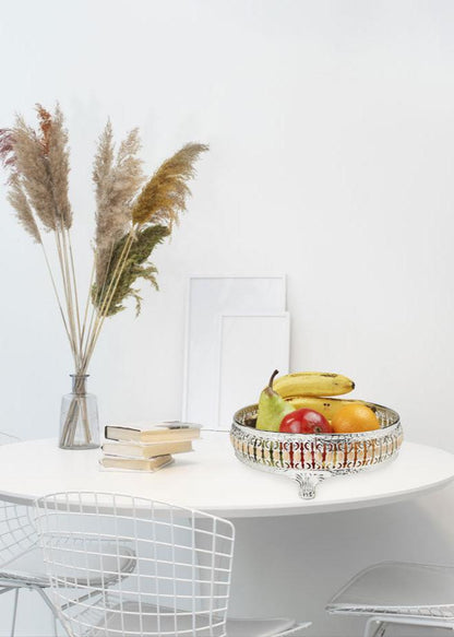 Round Metal Snack Fruit Serving Tray