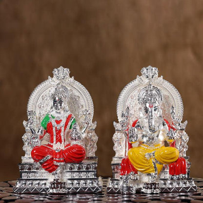 Best Silver Laxmi Ganesh Idol Pair