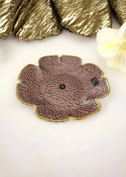 Lemon Tree Flower Shape Glass Platter