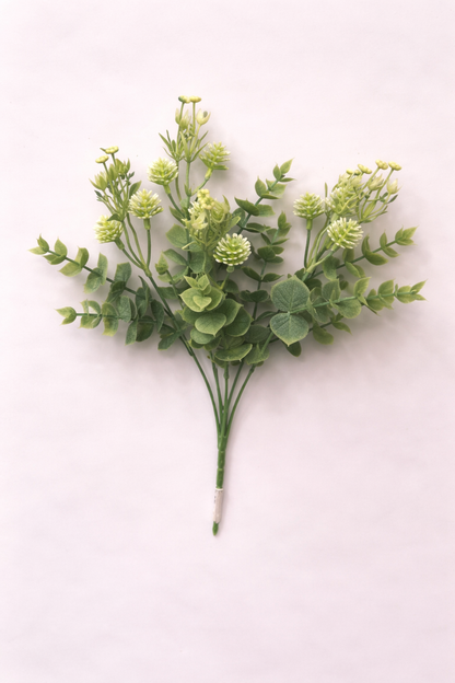 Artificial Blossom & Green Leaf Decorative Bunch