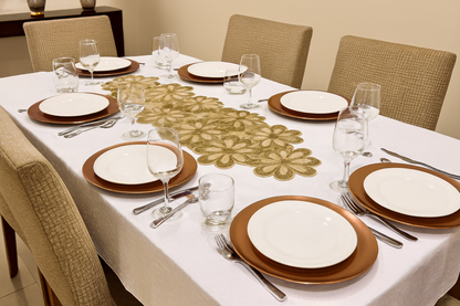 Luxury Beaded Floral Table Runner