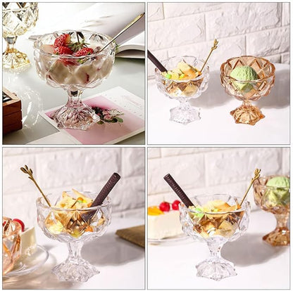 Luxury Glass Ice Cream Bowl Set