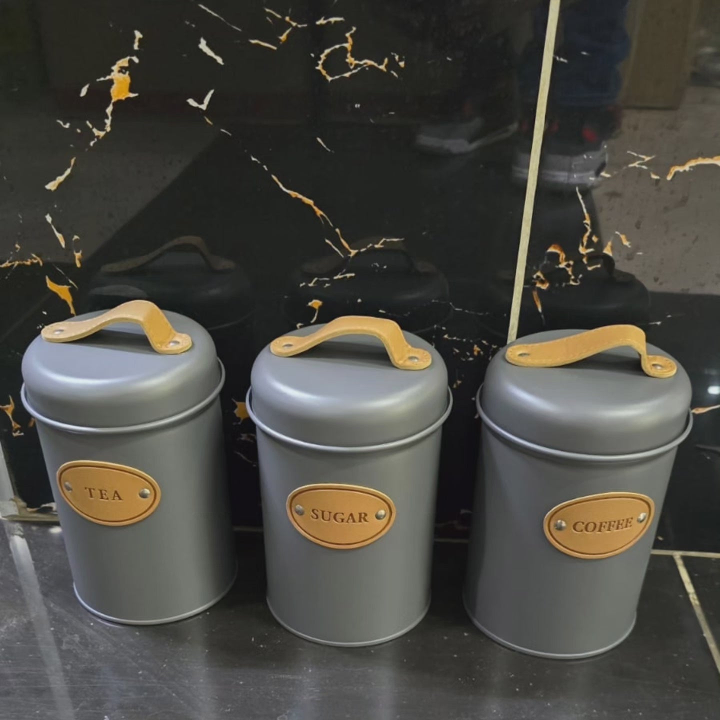 Luxury Tea Coffee Sugar Canister Set
