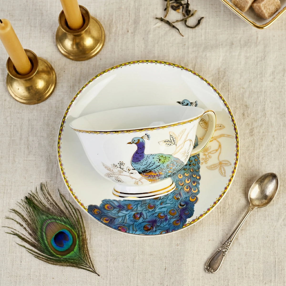 Ornate Blossom Cup & Saucer Set 6 Piece (200 cc)
