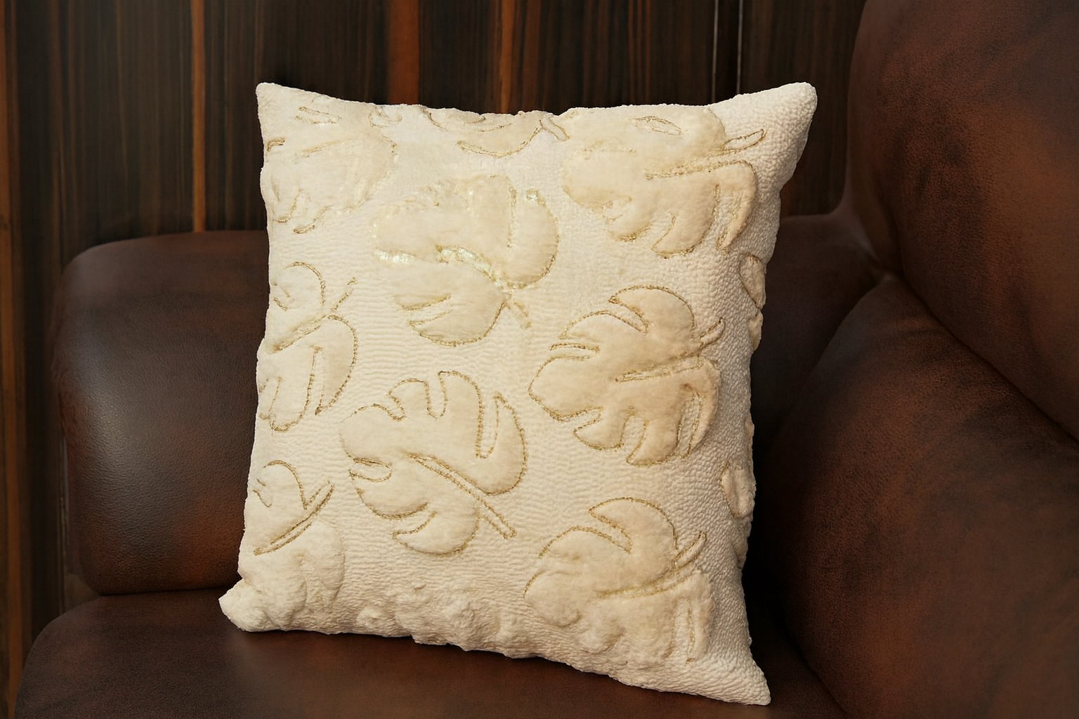Premium 3D Monstera Leaf Cushion Cover