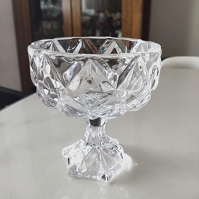 Premium Diamond Cut Glass Dessert Bowl Set