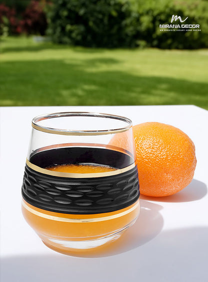 Mirana Decoor black gold glasses in wooden gift bo