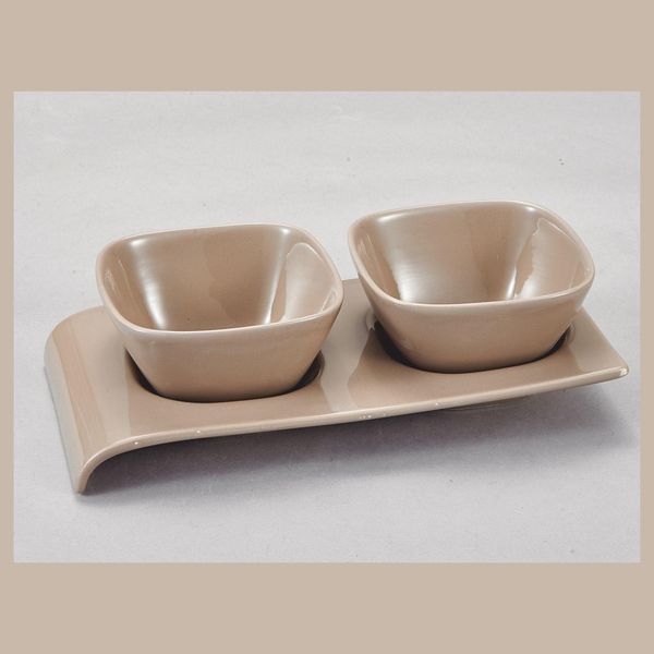 Premium Off White Black Serving Bowl Set