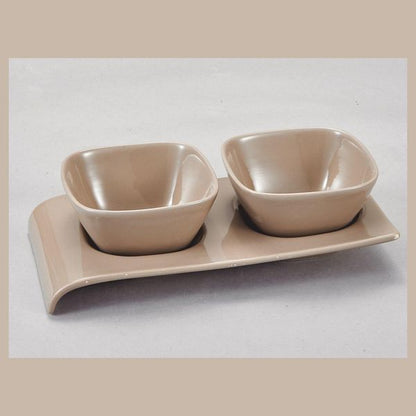 Premium Off White Black Serving Bowl Set