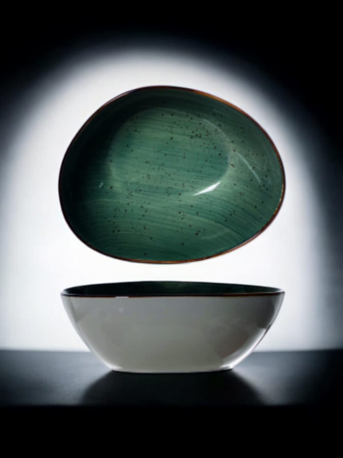 Premium Orange Green Ceramic Bowl Set