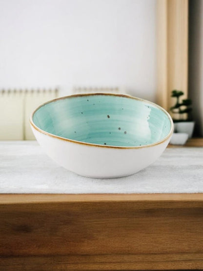 Premium Orange Green Ceramic Serving Bowl