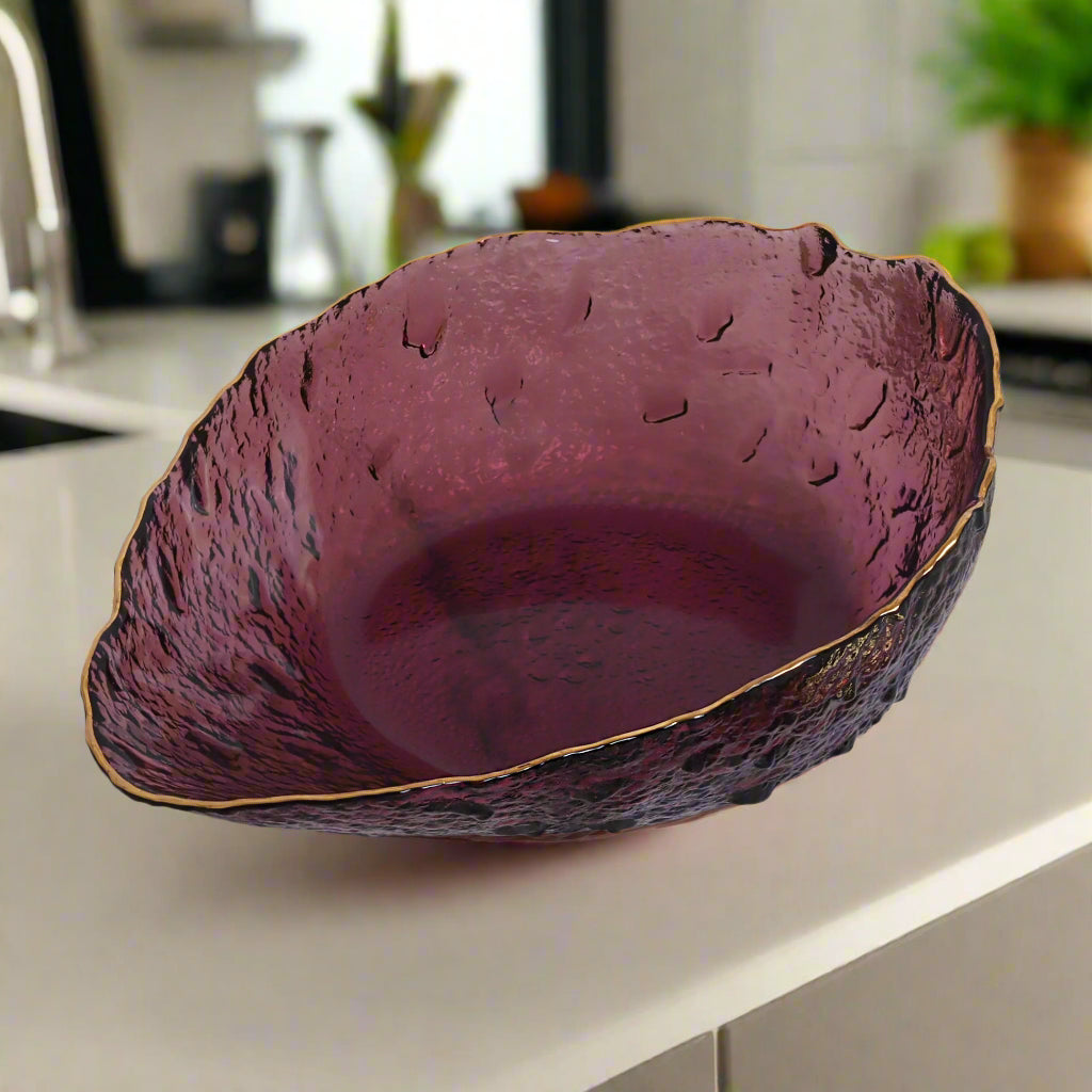 Premium Pink Glass Serving Bowl