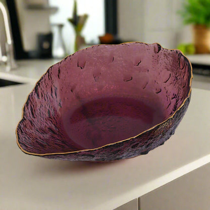 Premium Pink Glass Serving Bowl