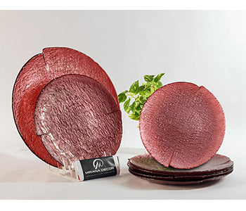 Premium Pink Glass Snack Bowl Set