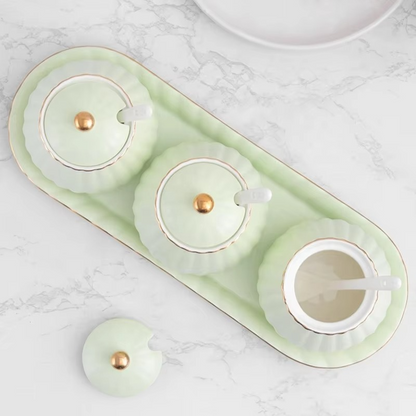 Premium Porcelain Spice Jar Set