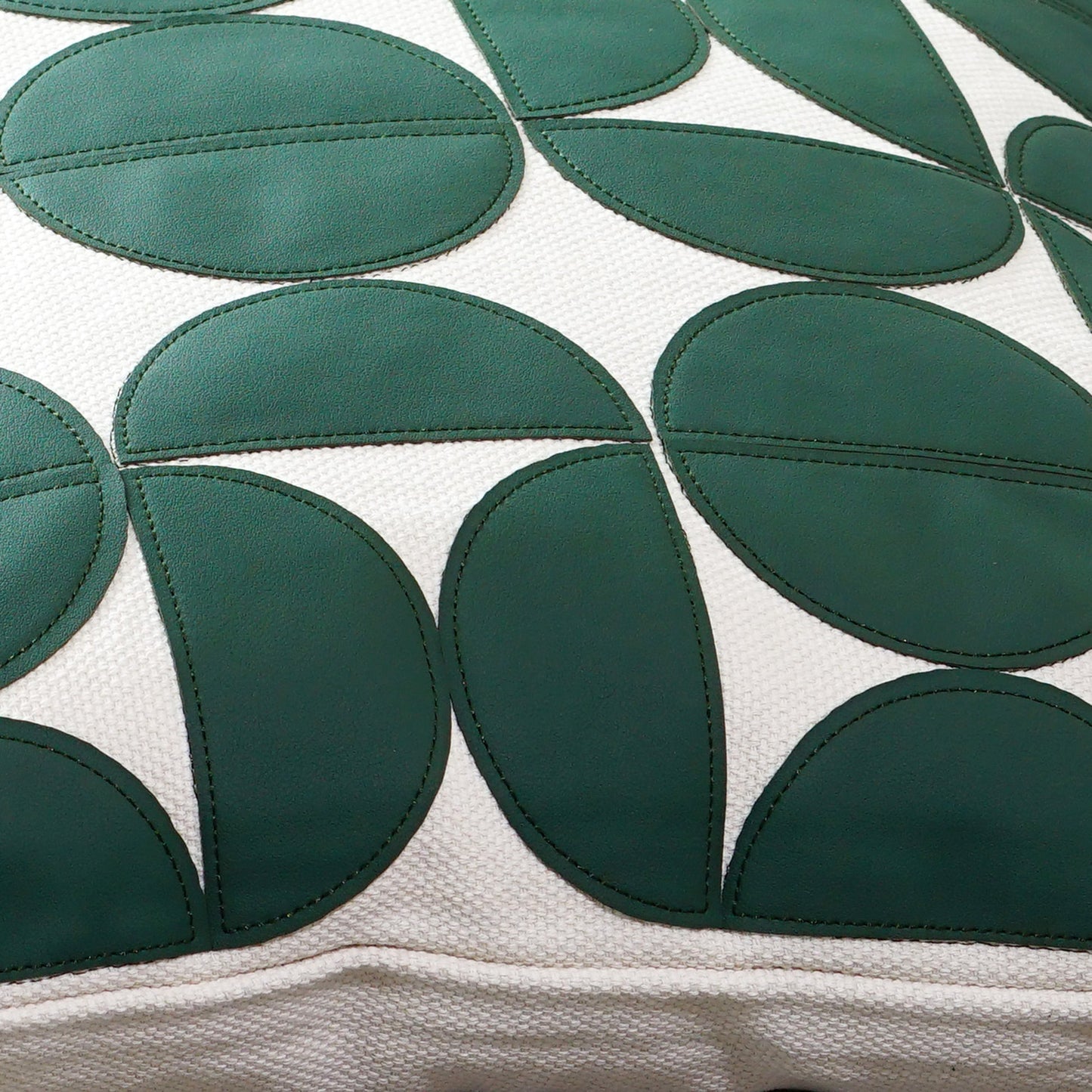 Premium Geometric Leather-Appliqué Cushion Collection – Modern Circle Motif