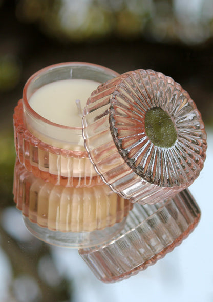 Ribbed Glass Scented Candle Jar