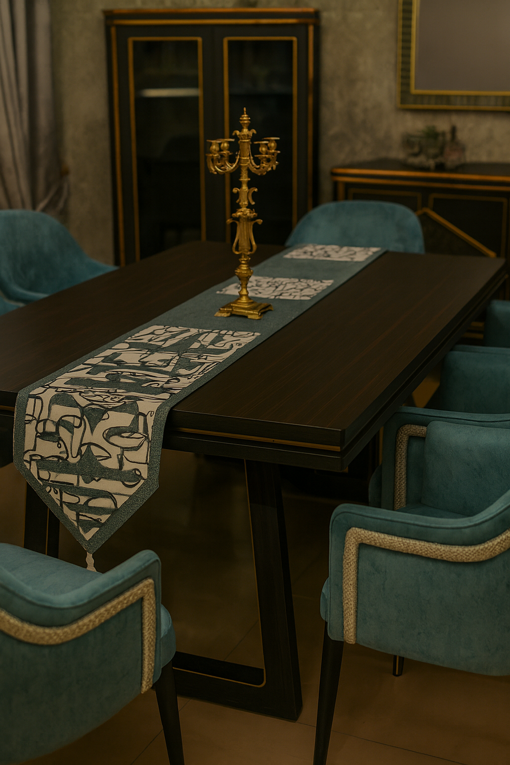 Elegant Art-Weave Table Runner with Tassel Finish ( 12.50"x72")