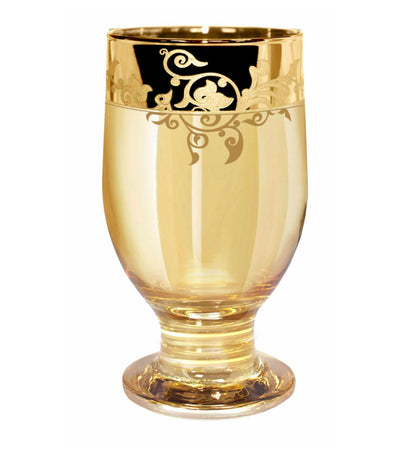 Luxury Blue & Gold Stem Glass – Modern Elegant Design