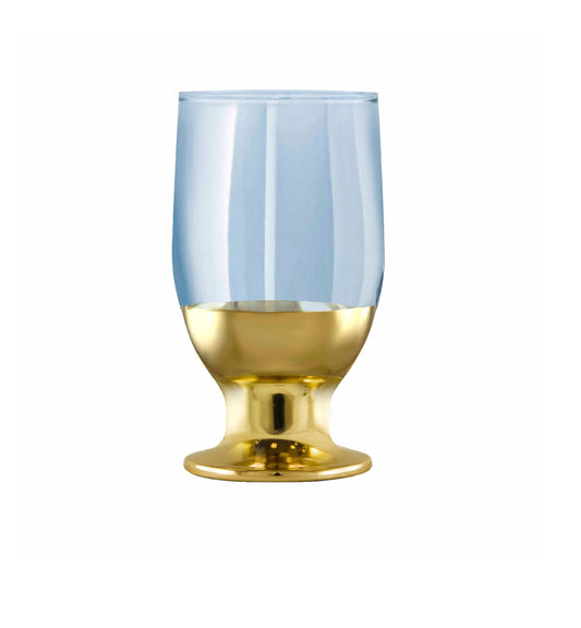 🎁 Luxury Blue & Gold Stem Glass – Modern Elegant Design (Discount)