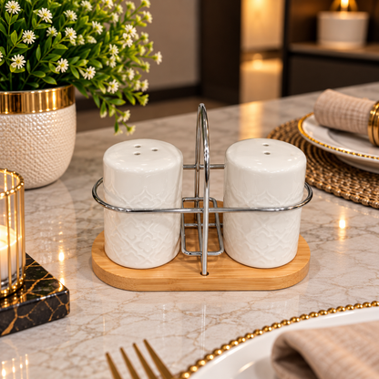 CERAMIC SALT N PEPPER SET