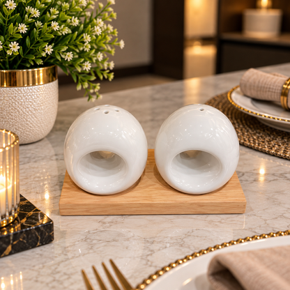 CERAMIC SALT N PEPPER SET