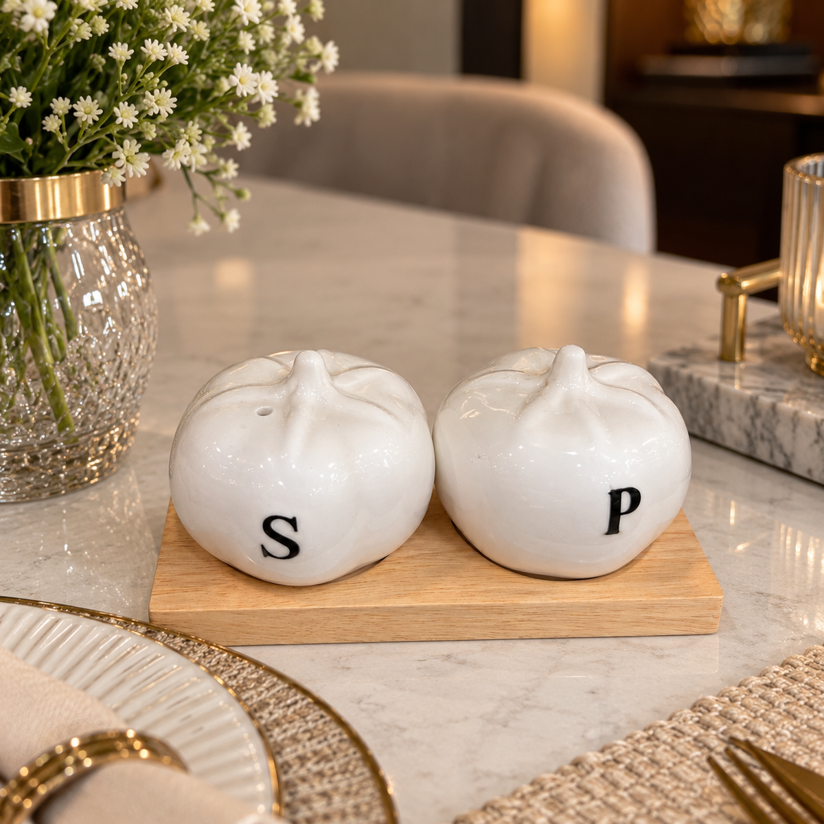 CERAMIC SALT N PEPPER SET