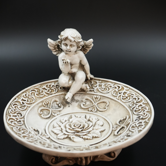 Antique-Style Cherub Angel Decorative Bowl