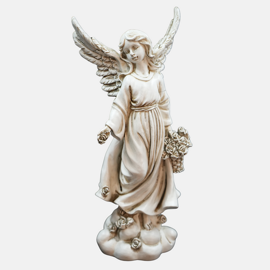 Graceful Angel with Roses Figurine