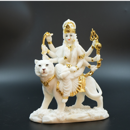 Goddess Durga Idol on Lion (Multicolor)