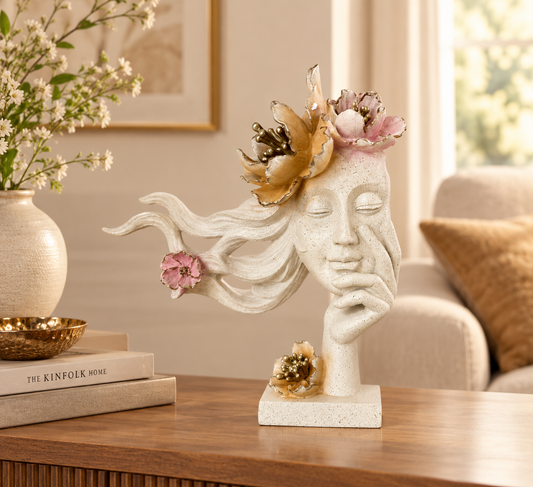 Elegant Floral Face Sculpture