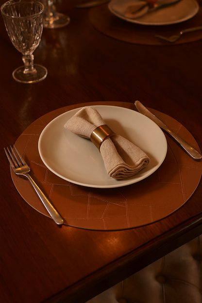 Stylish Leather Finish Table Mats Set of 6