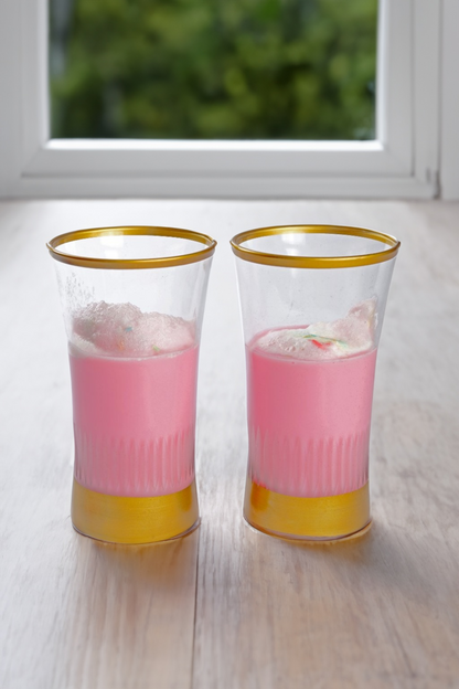 300ml glasses with sunflower design in wood box