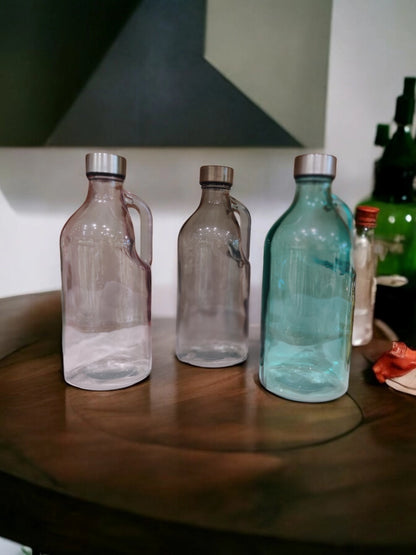 Transparent Glass Fridge Bottle Set