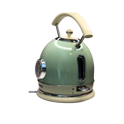 Regency Vintage Kettle 1.8L with Temperature Gauge, Hot Water Boiler & Tea Heater with Curved Handle, Visible Water Level Line, Led Light, Auto Shut-Off & Boil-Dry Protection, Green