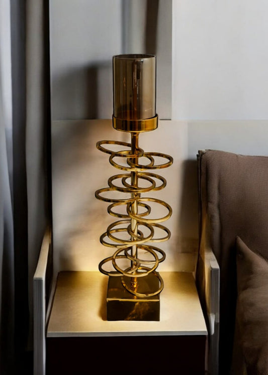 Spiral Gold Candle Holder