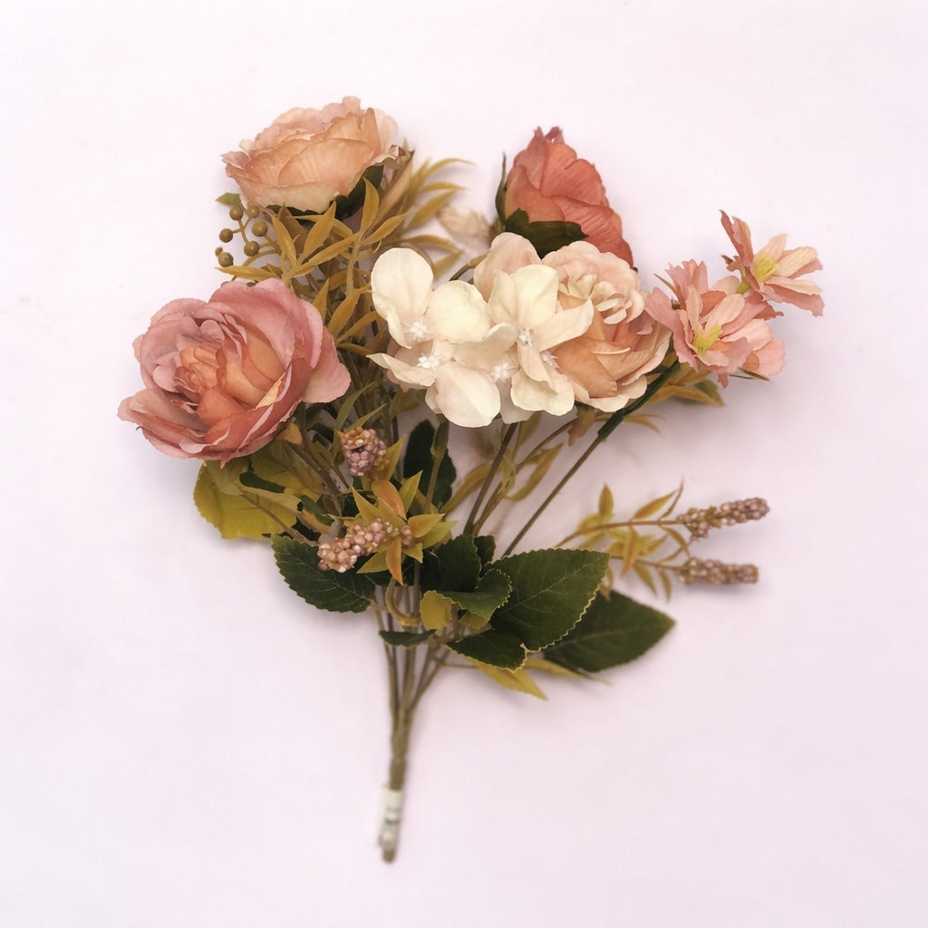 Elegant Artificial Floral Bouquet – Soft Pastel & Neutral Tones