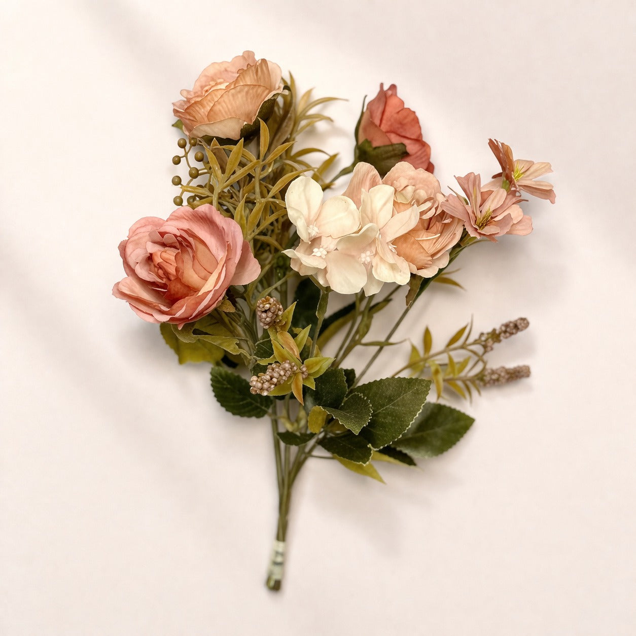 Luxury White & Gold Designer Vase with Artificial Floral Sticks