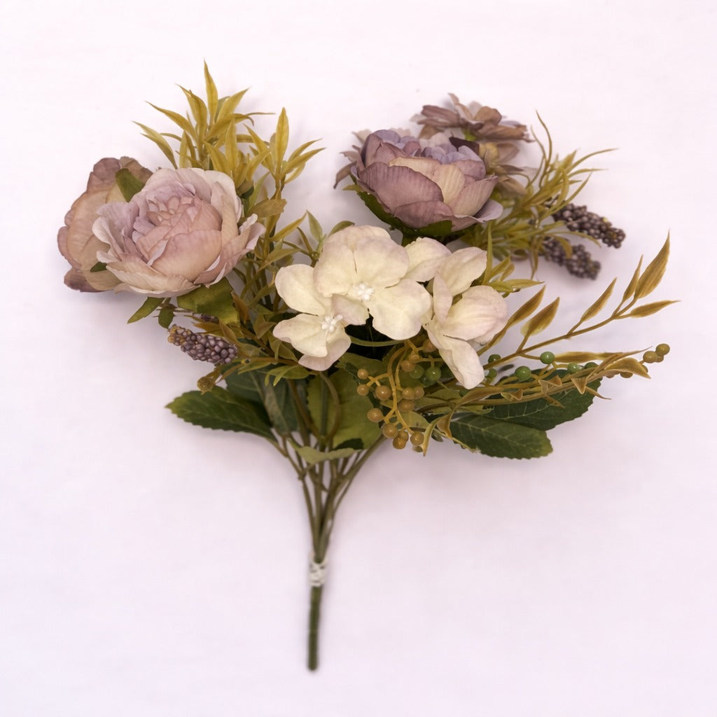 Elegant Artificial Floral Bouquet – Soft Pastel & Neutral Tones