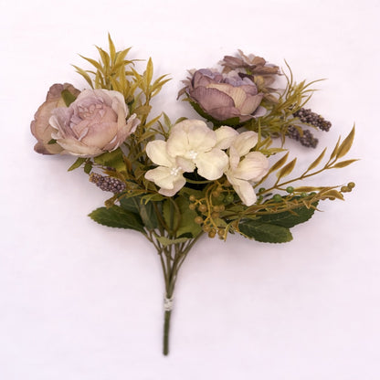Elegant Artificial Floral Bouquet – Soft Pastel & Neutral Tones