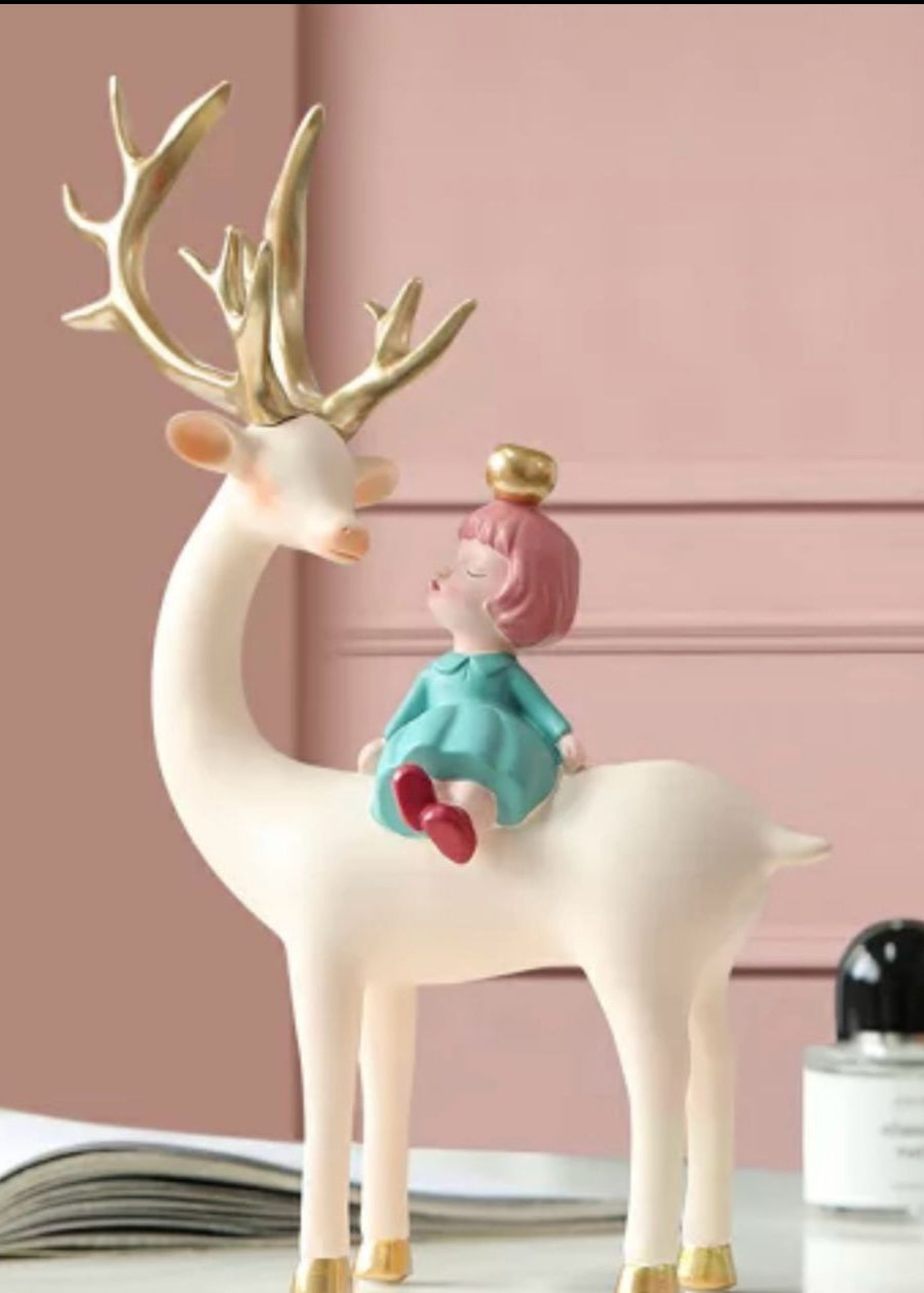 Charming Fairy Reindeers with Doll